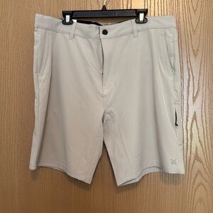 Hurley Men's Light Gray Flat Front Shorts